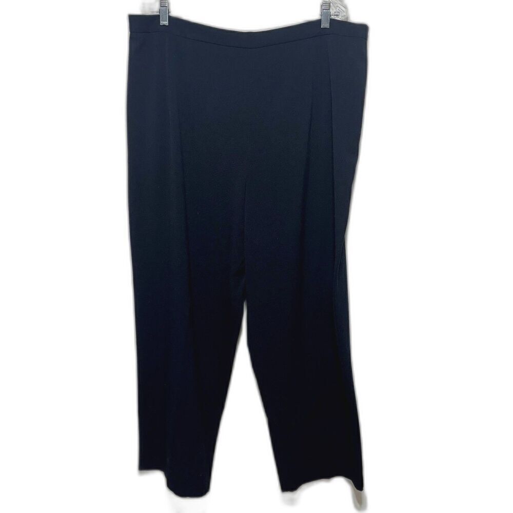 Trouser Pants Black Work Career Tapered Leg High Rise Business Women sz 24W